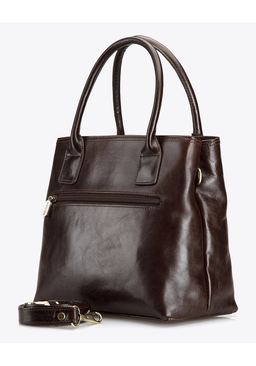 Дамска чанта WITTCHEN, естествена кожа, две отделения, тъмнокафява