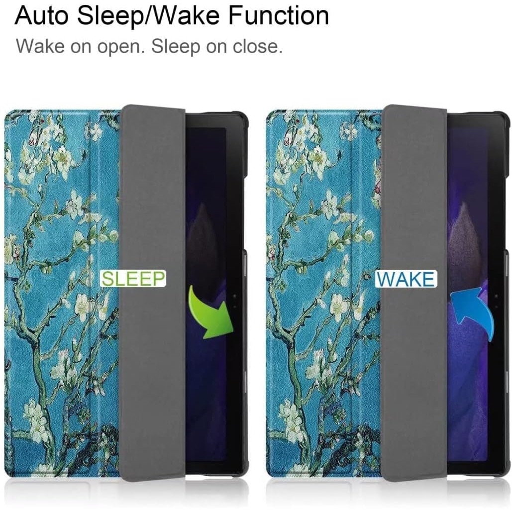 Husa de protectie premium Natty Pell, Compatibila cu Samsung Galaxy TAB S8/S7 (SM-T870/SM-T875) - Blue Flowers