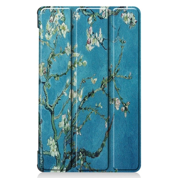 Husa de protectie premium Natty Pell, Compatibila cu Samsung Galaxy TAB S8/S7 (SM-T870/SM-T875) - Blue Flowers