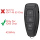 Автомобилен ключ с дистанционно управление с 3 бутона за Ford Focus Fiesta Mondeo Kuga C-Max B-Max S-Max 433Mhz + чип ID83 + вложка за острие