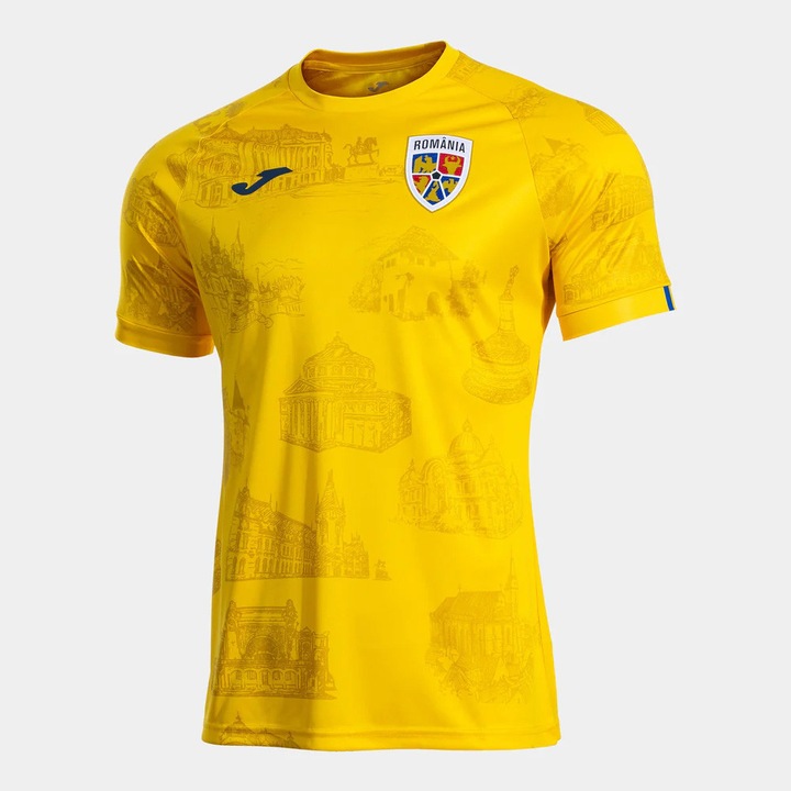 Tricou oficial de incalzire FRF Nationala Romaniei, Galben