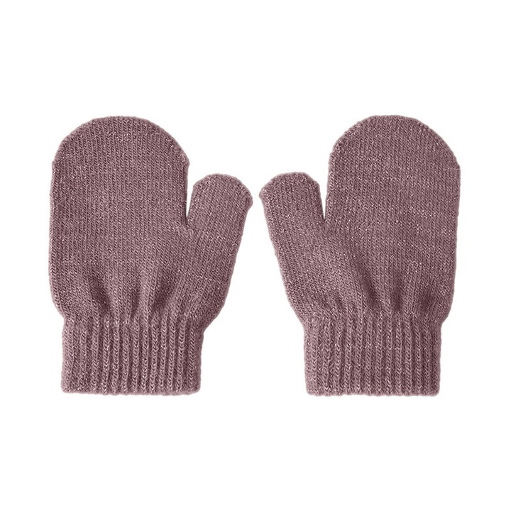 Mănuși tricotate pentru fete cu un deget, NAME IT, alb, 65% acril