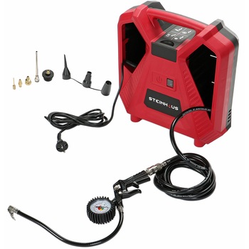 Compresor aer fara ulei Steinhaus Start, cu piston 1100W, 8bar, 180l/min, 9 accesorii Compresor aer fara ulei Steinhaus Start, cu piston 1100W, 8bar, 180l/min, 9 accesorii