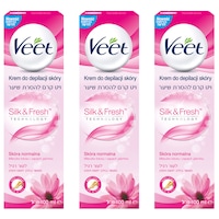 Crema depilatoare Veet, cu Lapte de Lotus si Iasomie, pentru piele normala, 100 ml, 2+1 gratis