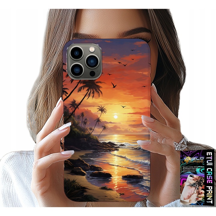 Tok iPhone 11 Pro Max-hoz, World Case, trópusi mintás, szilikon