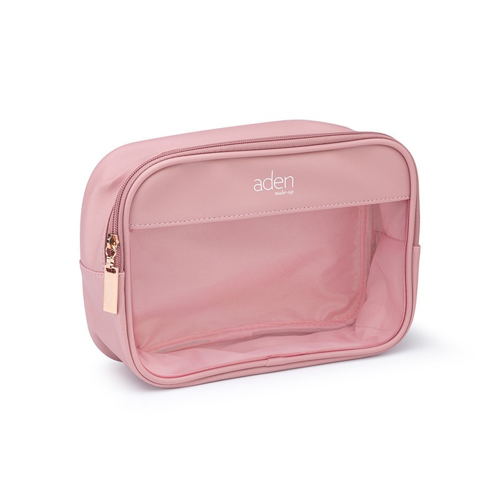 Козметична чанта, голяма, 25 x 18 x 8 см, розова
