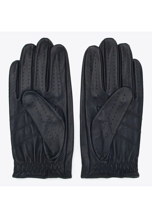 Manusi de sofat barbatesti din piele naturala, negre, piele naturala, negre, marimea M