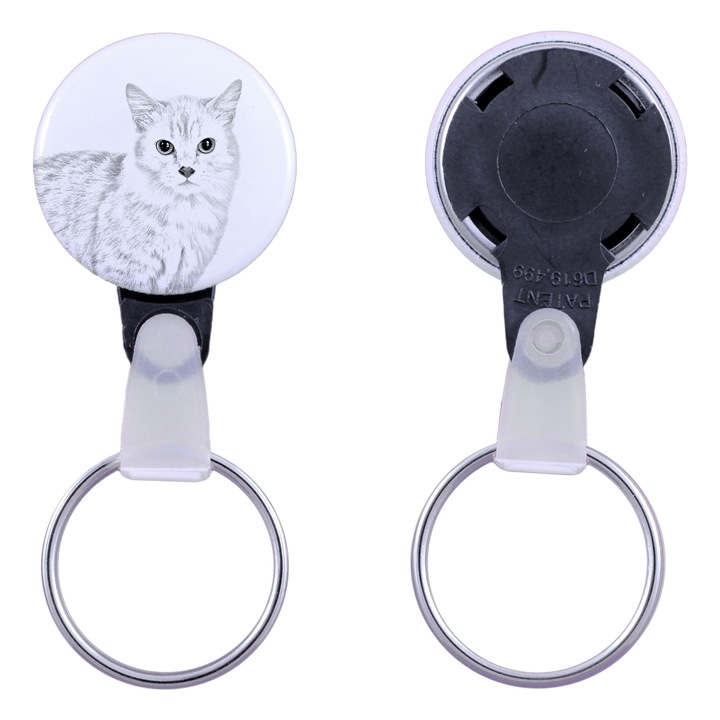 Munchkin macska kulcstartó, Art-Dog, 2,5cm, fém, személyre szabható
