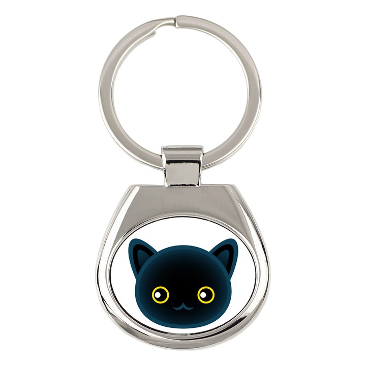 Kulcstartó, Art-Dog, macska, 7x3cm, tartós grafika