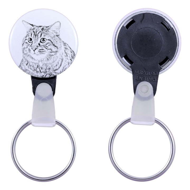 Hosszú Kuril-szigeti bobtail macskás kulcstartó, Art-Dog, 2,5 cm, fém, személyre szabható