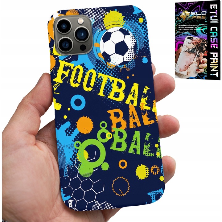 Telefontok, World Case, iPhone 11 Pro Max, futballnyomtatás, szilikon, többszínű