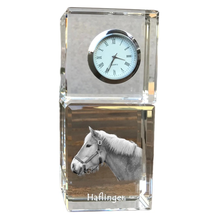 Ceas decorativ, Art-Dog, personalizat cu imagine, cristal, 14,5x6,5x4cm