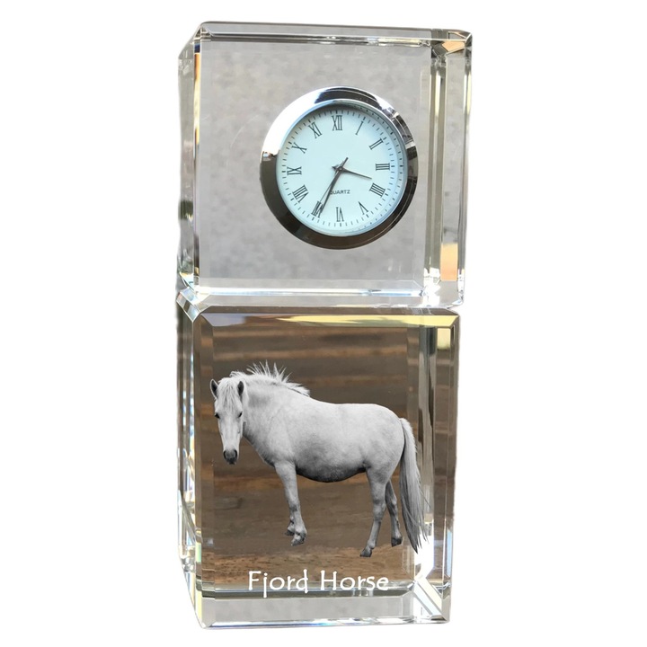 Ceas decorativ, Art-Dog, cristal, personalizat, 14,5x6,5x4cm