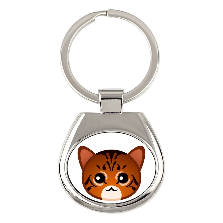 Kulcstartó, Art-Dog, macska, 7x3cm, tartós grafika