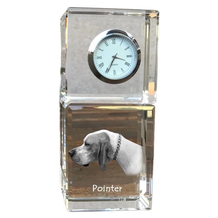 Ceas decorativ, Art-Dog, krysztal, personalizat cu fotografie, 14,5x6,5x4cm
