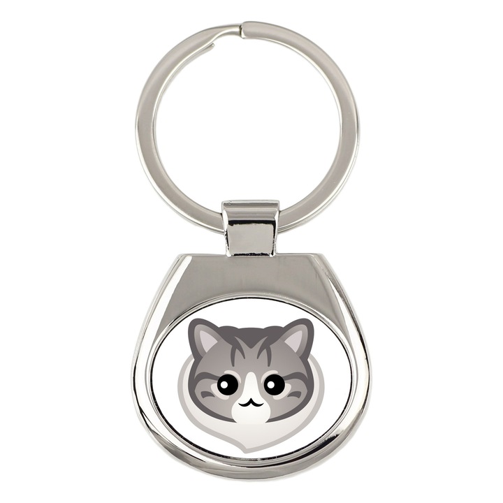 Art-Dog kulcstartó, macska modell, tartós grafika, 7x3cm