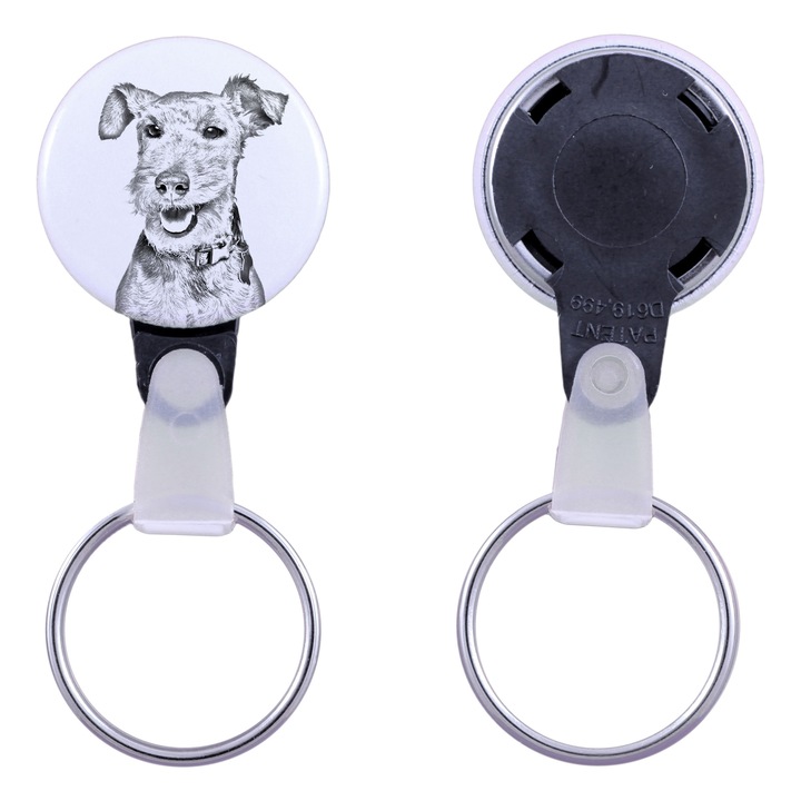 Welsh Terrier kulcstartó, Art-Dog, 2,5cm, személyre szabható