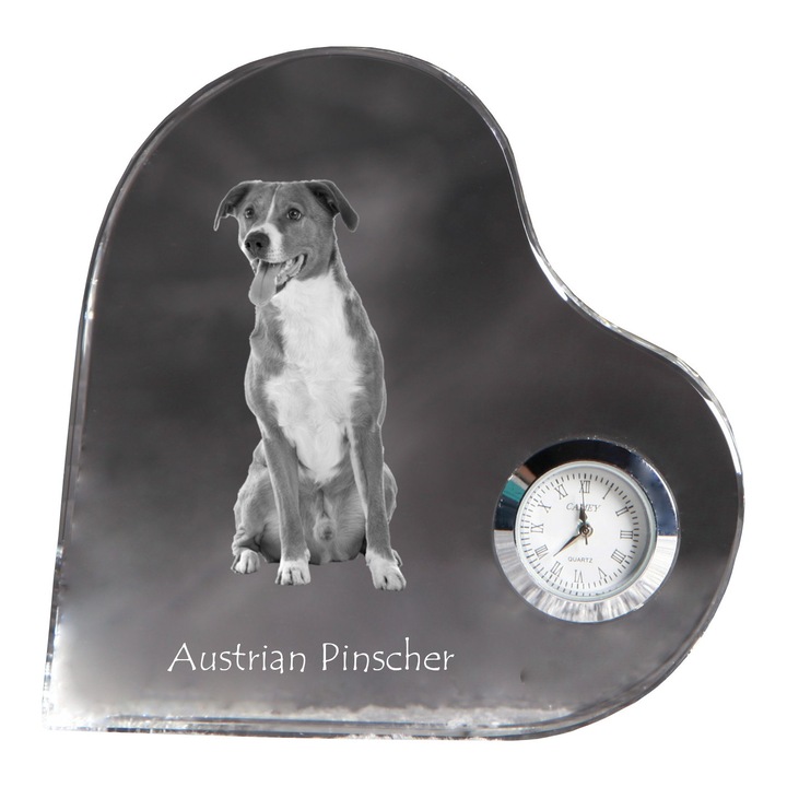 Kristály szív alakú dekoratív óra, fényképpel személyre szabva, 10,6x10,6x1,6cm