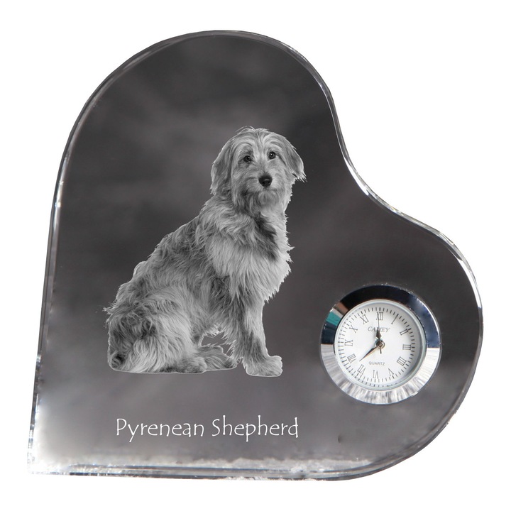 Szív alakú kristály díszóra, fényképpel személyre szabva, 10,6x10,6x1,6cm, elemmel együtt