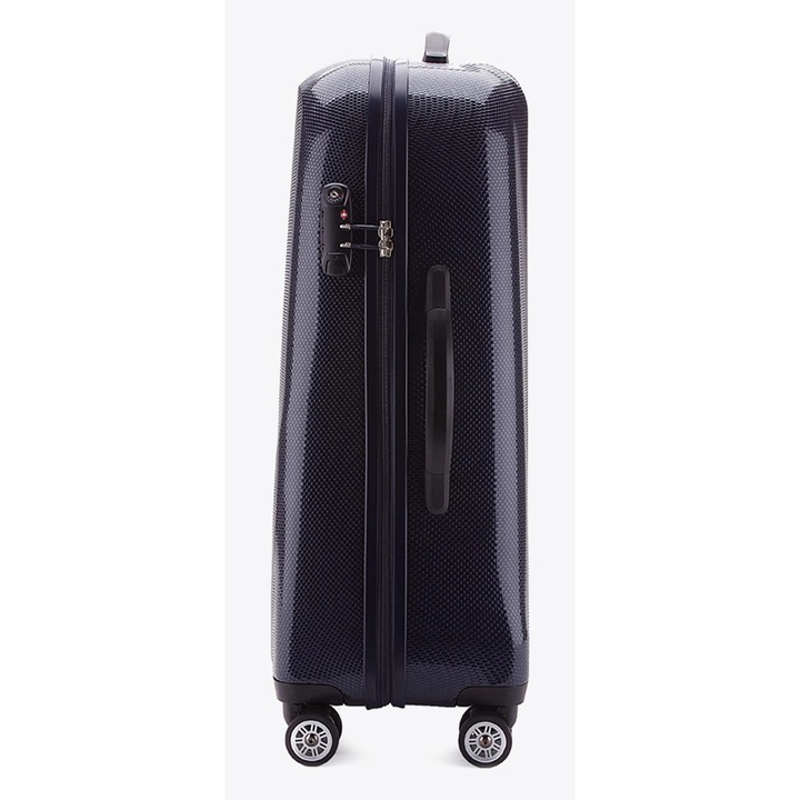 Troler WITTCHEN, mediu, polikarbonat, rezistent la zgarieturi, albastru, 4 roti, 55x35x20cm