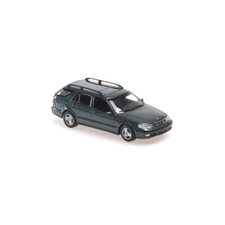 Automacheta, Minichamps, SAAB 9-5 BREAK, 1:43, sötétzöld metál