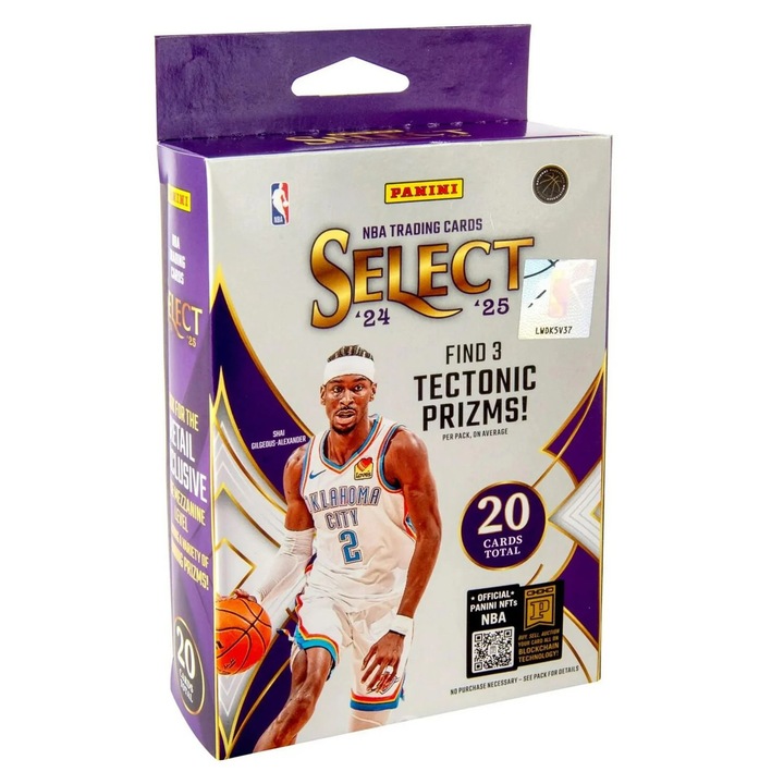 2024/25 Panini Select Basketball Hanger Doboz (20db Kosaras Kártya, benne 3db Tectonic Prizm Kártya!)