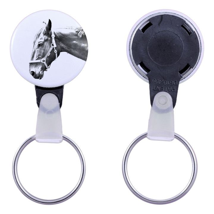 Lóképes kulcstartó, Art-Dog, 2,5cm, fém, személyre szabható