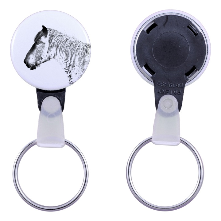 Kulcstartó belga lóval, Art-Dog, 2,5cm, fém, személyre szabható