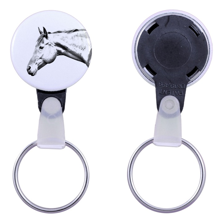 Kulcstartó amerikai Quarter Horse képpel, Art-Dog, 2,5 cm, fém, személyre szabható