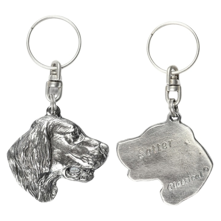 Breloc cu caine, Art-Dog, posrebrat, 10x5cm, set