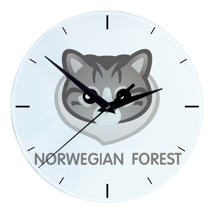 Ceas decorativ Art-Dog, model cu pisica, 20cm, imprimeu rezistent, multicolor