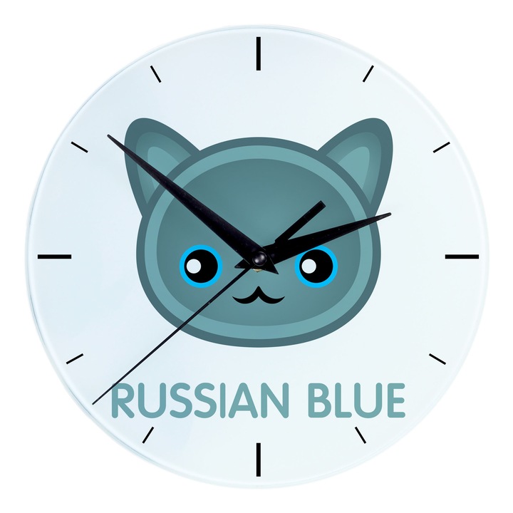 Dekoratív óra, Art-Dog, macska grafikával, 20 cm, fakulásálló nyomtatás