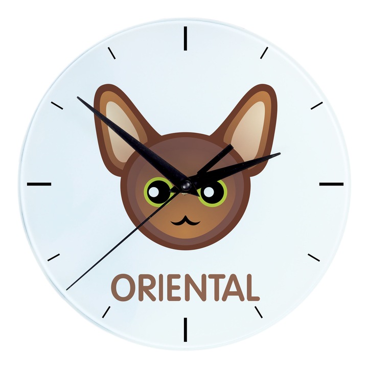 Ceas decorativ Art-Dog, model cu pisica, 20cm, imprimeu rezistent la decolorare