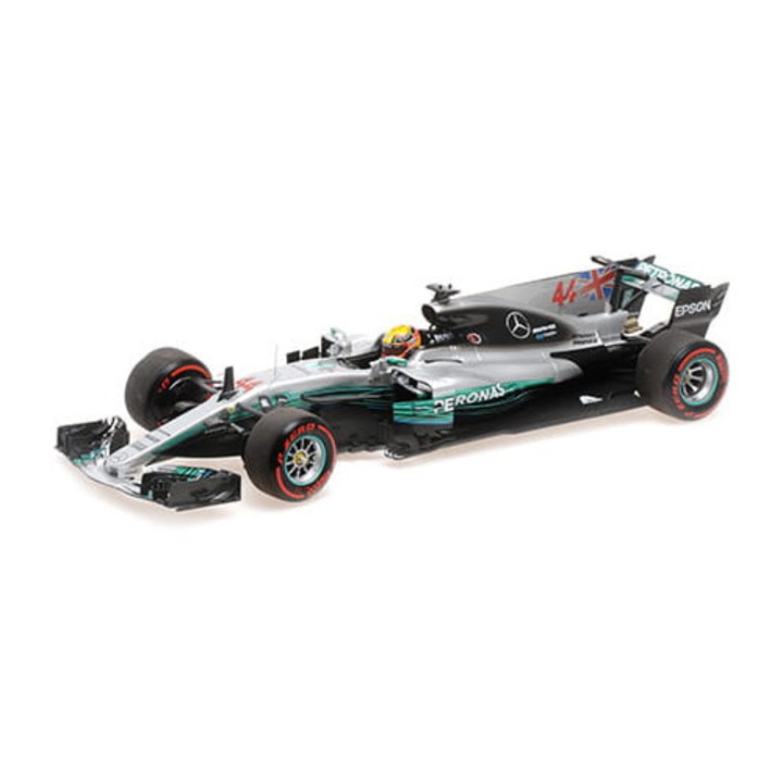 Kisautó, Minichamps, Mercedes AMG Petronas F1 W08 EQ Power, 1:18, Lewis Hamilton, 2017-es Világbajnok