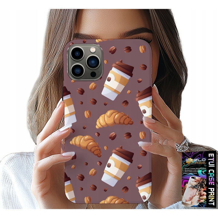 Telefontok, World Case, iPhone 11 Pro, gumi, kávé mintás, 0, 2mm