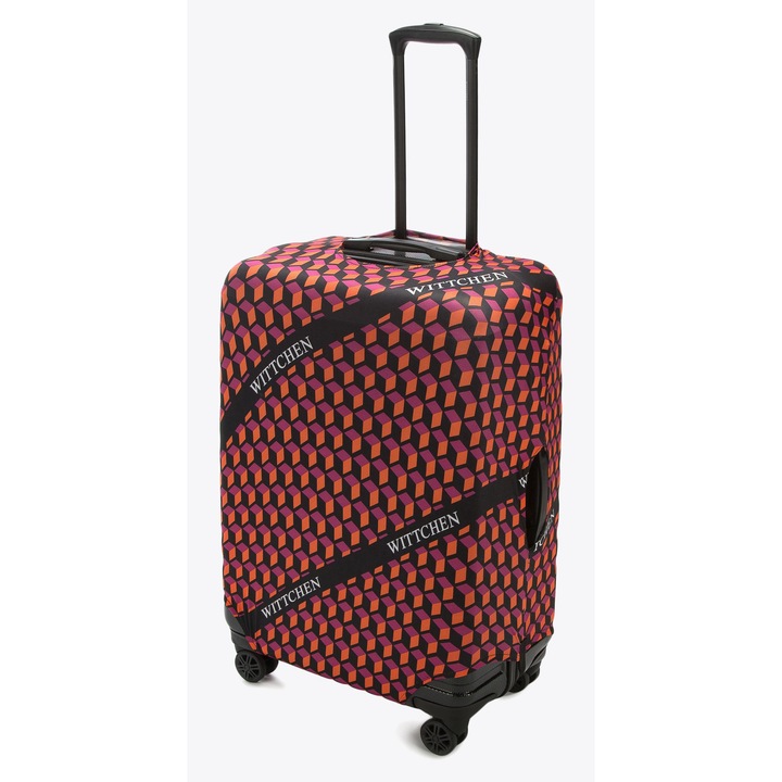 Husa pentru valiza WITTCHEN, poliester, 81x54x29cm, cu deschidere pentru maner telescopic, elastica, portocalie-neagra