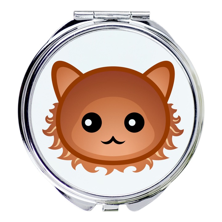 Козметично огледало комплект, Art-Dog, модел с котка, 5,5 см, модерен дизайн, многоцветен