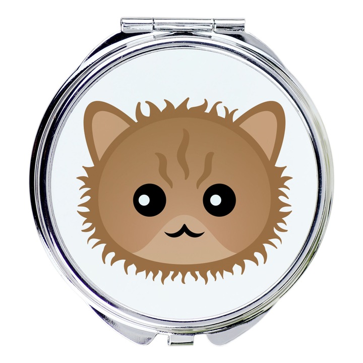 Комплект козметични огледала, Art-Dog, модел с котка, 5,5 см, модерен дизайн, многоцветен