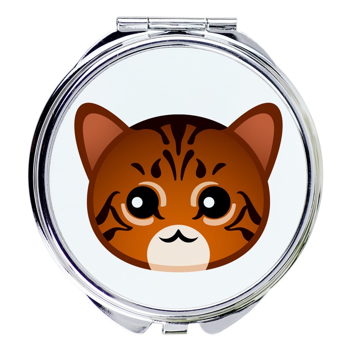 Козметично огледало комплект, Art-Dog, модел с котка, диаметър 5,5 см, модерен дизайн
