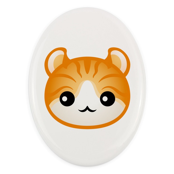 Placa ceramica funerara pentru pisici, Art-Dog, design cu fata pisicii, 7,5x10cm