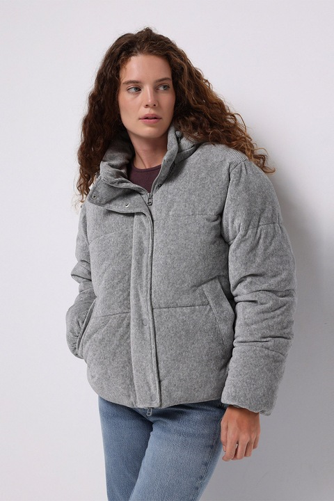 COLIN'S, Geaca din reiat cu gluga, Gri melange