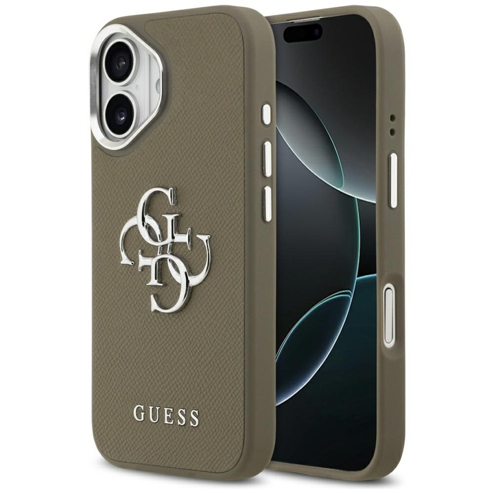 Etui Guess Grained Big 4G Classic Logo pentru iPhone 17, culoare brazowy