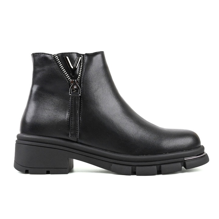 Ghete de dama, Din Piele Ecologica, cu interior imblanit, GD1080, Negru 37