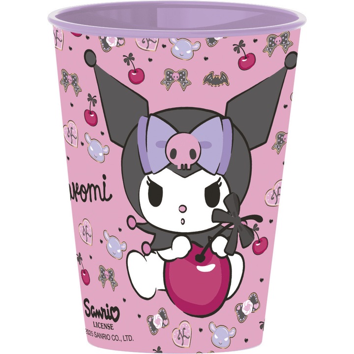 Pahar din plastic, Javoli, Hello Kitty Kuromi 260 ml