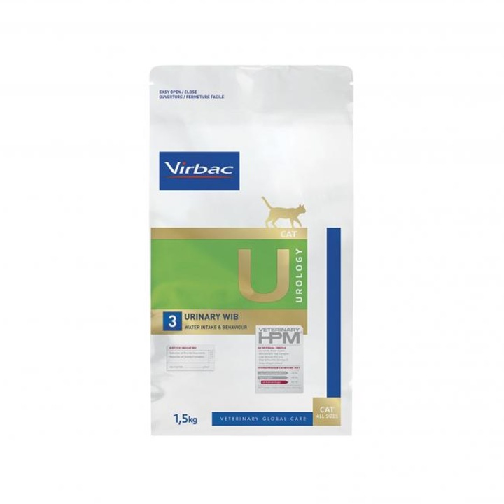 Hrana dietetica pentru pisici Virbac HPM U3 Urinary WIB 1.5 kg