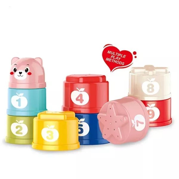 Pohártorony számokkal és formákkal - 9 db-os