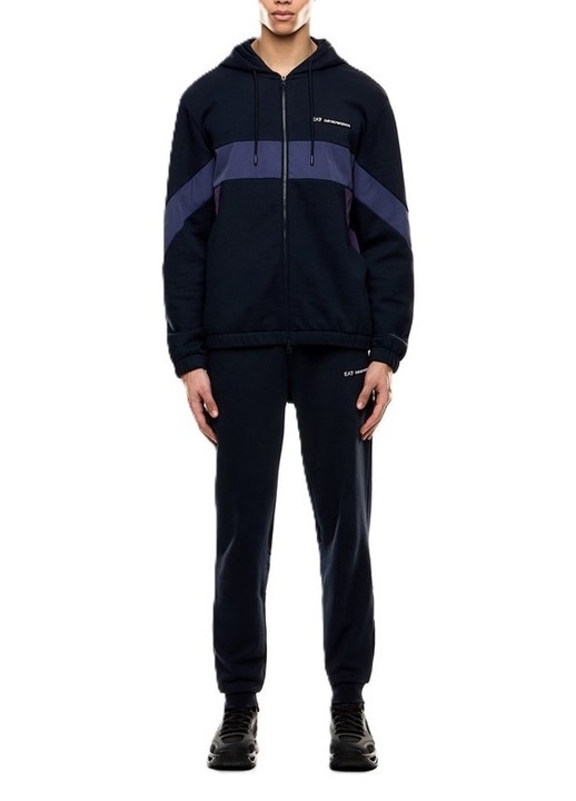 Trening EA7 TRAIN ATHLETIC COLOUR BLOCK M T-SUIT HOODIE FZ CH COPL-7M000940-AF10377-UB102