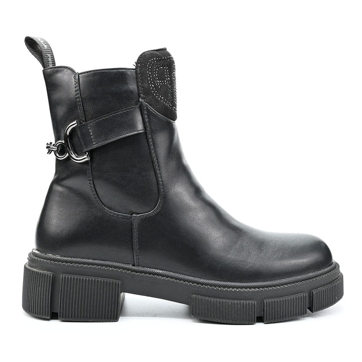 Ghete de dama, Din piele ecologica cu interior imblanit, GD1091, Negre 39