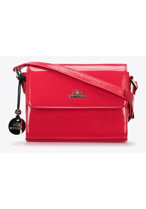 Geanta dama WITTCHEN, model Verona, piele lacuita, roz, cu detalii stralucitoare, dimensiuni 30x25cm