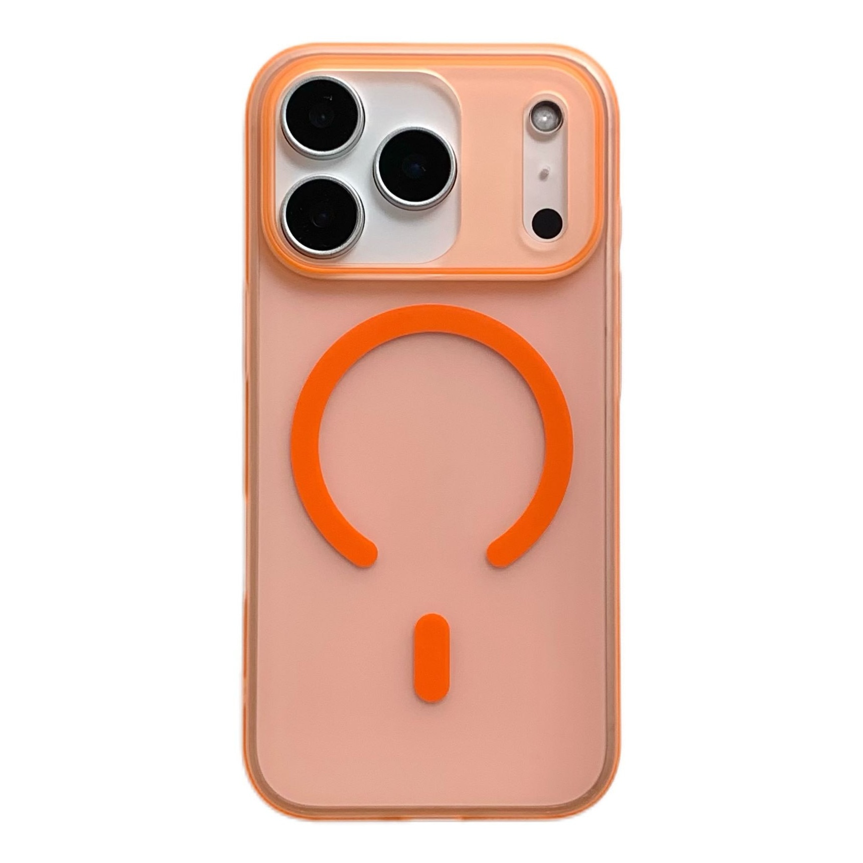 Husa de Protectie, Compatibila cu Apple iPhone 17 Pro, MagSafe, Portocaliu/Transparent